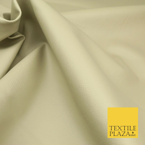BEIGE Luxury Faux Leather Fabric Felt Backed PVC Fire Retardant Upholstery 1722