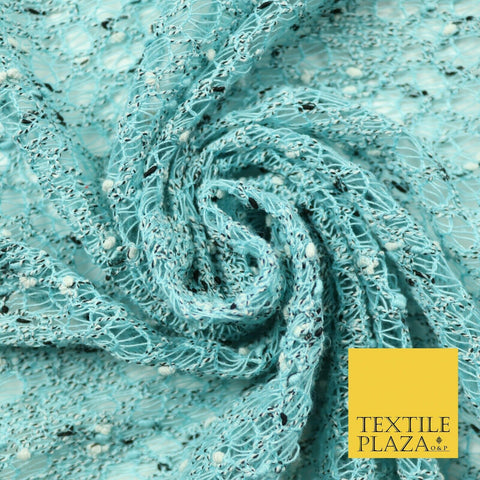 Light Blue Intricate Webbed Textured Weave Lace Fabric Dress Craft 53" Wide 4341