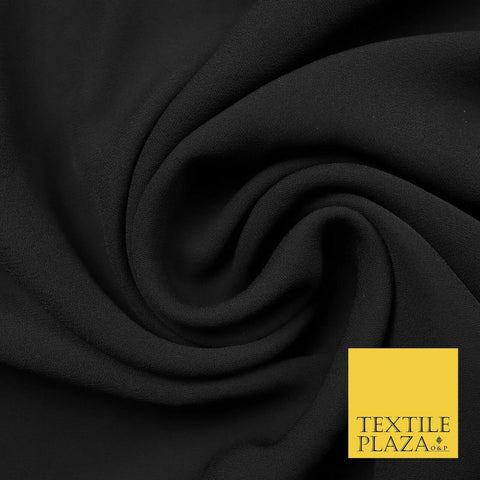 Premium Quality Black Heavy Plain Chiffon Dress Sheer Fabric Material 60" 4413