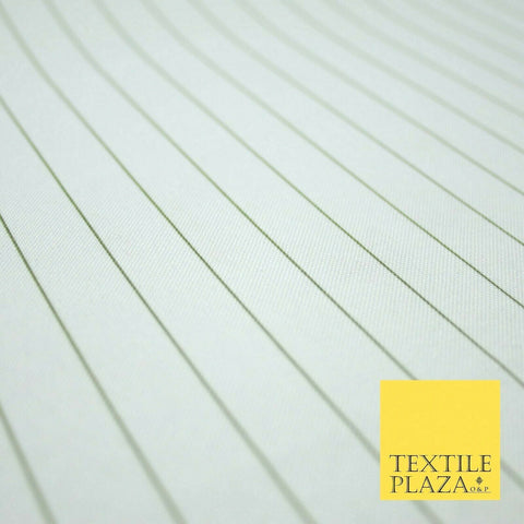 White Green Hairline Striped Bi-Stretch Fabric Suiting Uniform Skirts 58" 4713