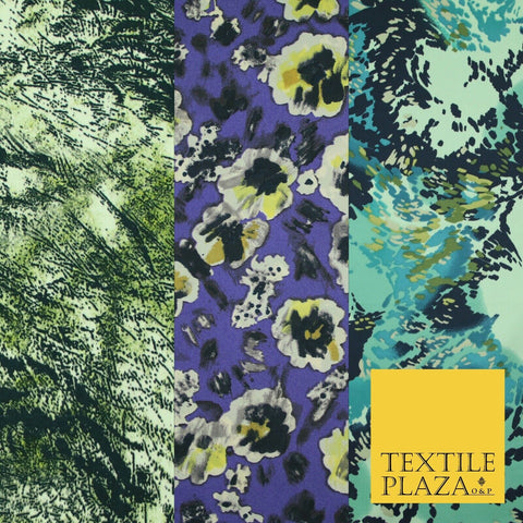 Floral Animal Printed Fine Silky Satin Crepe Polyester Summer Dress Fabric Shiny