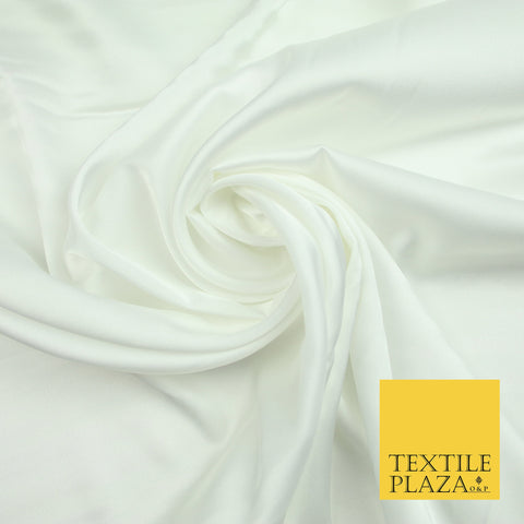 Ivory Fine Silky Smooth Liquid Sateen Satin Dress Fabric Drape Lining Material 7818