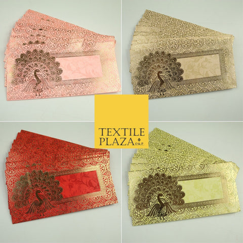 10 x Peacock Shagun Envelope Money Gift Cash Wallets Salami Eid Diwali Wedding