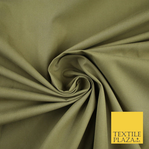 Light Khaki Green Smooth Crisp 100% Cotton Fabric Dress Shirt Material 58" 8256