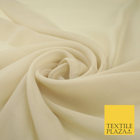 STONE BEIGE Premium Plain Dyed Chiffon Fine Soft Georgette Sheer Dress Fabric 8286