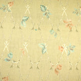 Beige Vintage Floral Trellis Cotton Canvas Panama Upholstery Curtain Fabric 8575