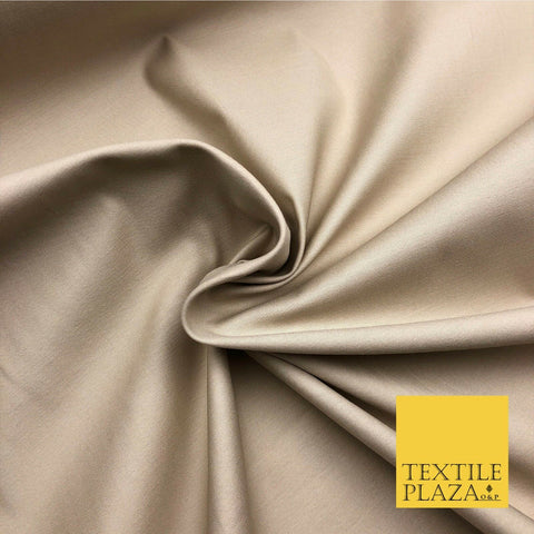 Stone Premium Plain COTTON Sateen Fabric 58" - Suits Shirts Trousers RF578