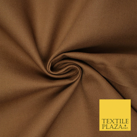 GINGER BROWN Premium Plain 100% Cotton Canvas Fabric Upholstery Dress Bags Craft Material 57" 5587