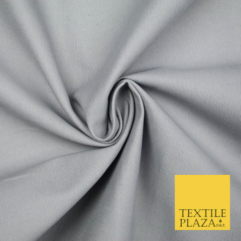 SILVER GREY Premium Plain 100% Cotton Canvas Fabric Upholstery Dress Bags Craft Material 57" 5588