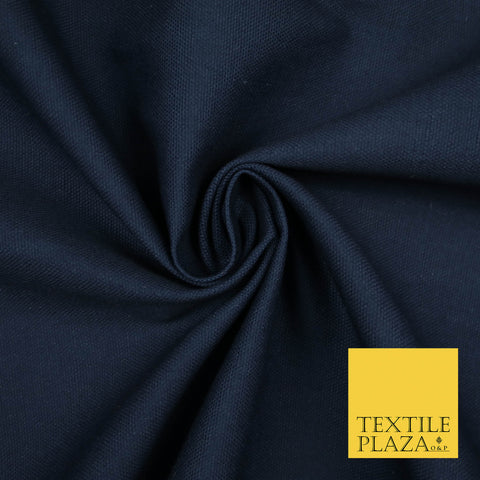 NAVY BLUE Premium Plain 100% Cotton Canvas Fabric Upholstery Dress Bags Craft Material 57" 5590
