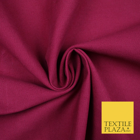 RASPBERRY PINK Premium Plain 100% Cotton Canvas Fabric Upholstery Dress Bags Craft Material 57" 5592