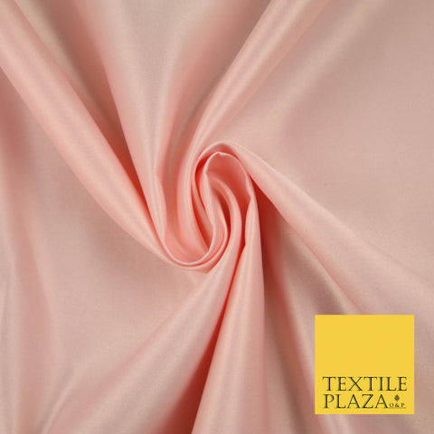 PALE POWDER PINK Luxury Plain Smooth Matt Duchess Satin Fabric Material Bridal Wedding Dress 58" 5628