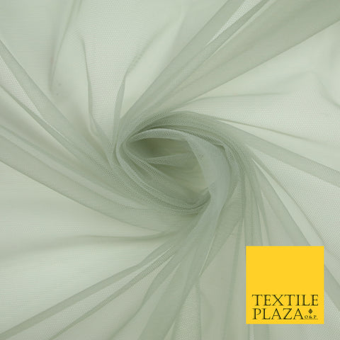 PUTTY GREY Premium Soft Plain Sheer Tulle Net Fabric Tutu Fairy Veil Bridal 45" Wide 6870